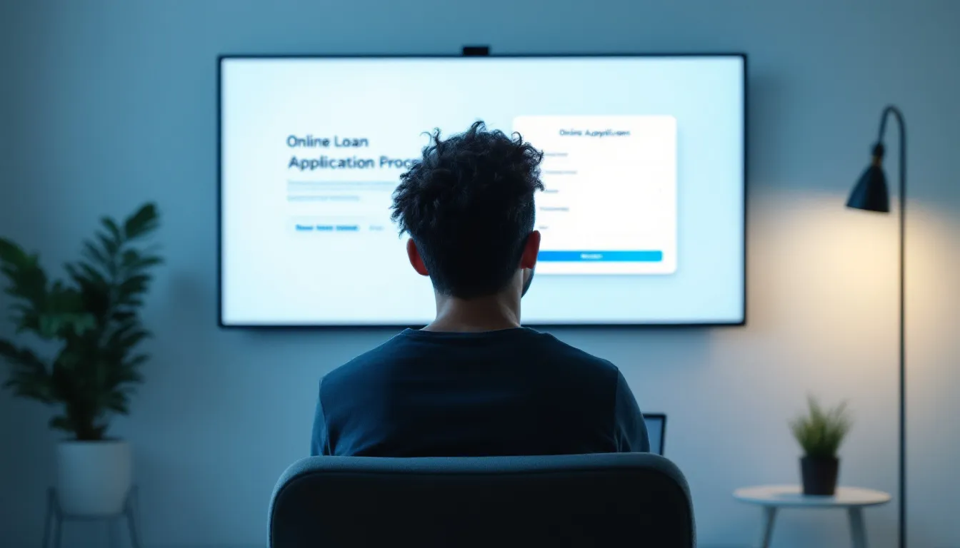 En person ansøger om et erhvervslån online.
